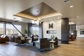 Lounge area with fireplace